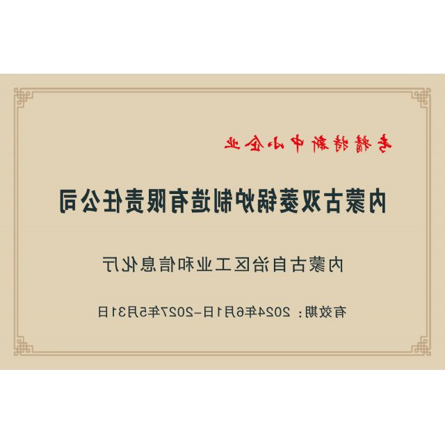 专精特新企业证书